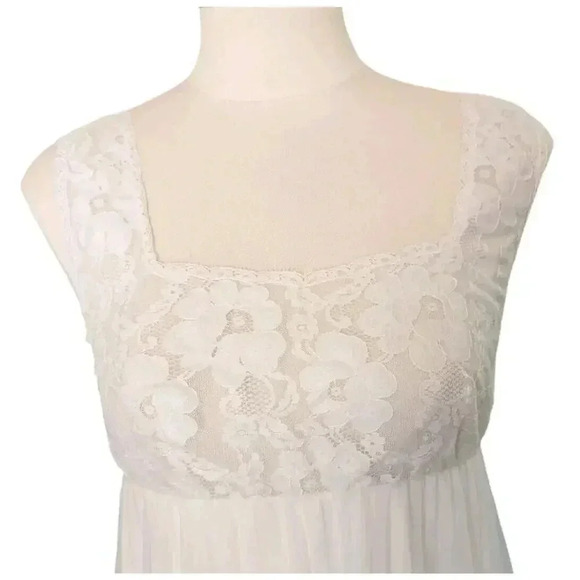 Blanche by Erika McGowan Bridal Slip Gown Nylon Lace Peignoir Lingerie Sz Small - Picture 2 of 6